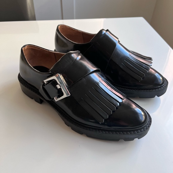 Zara Shoes - Zara Black Loafers with Silver Buckle